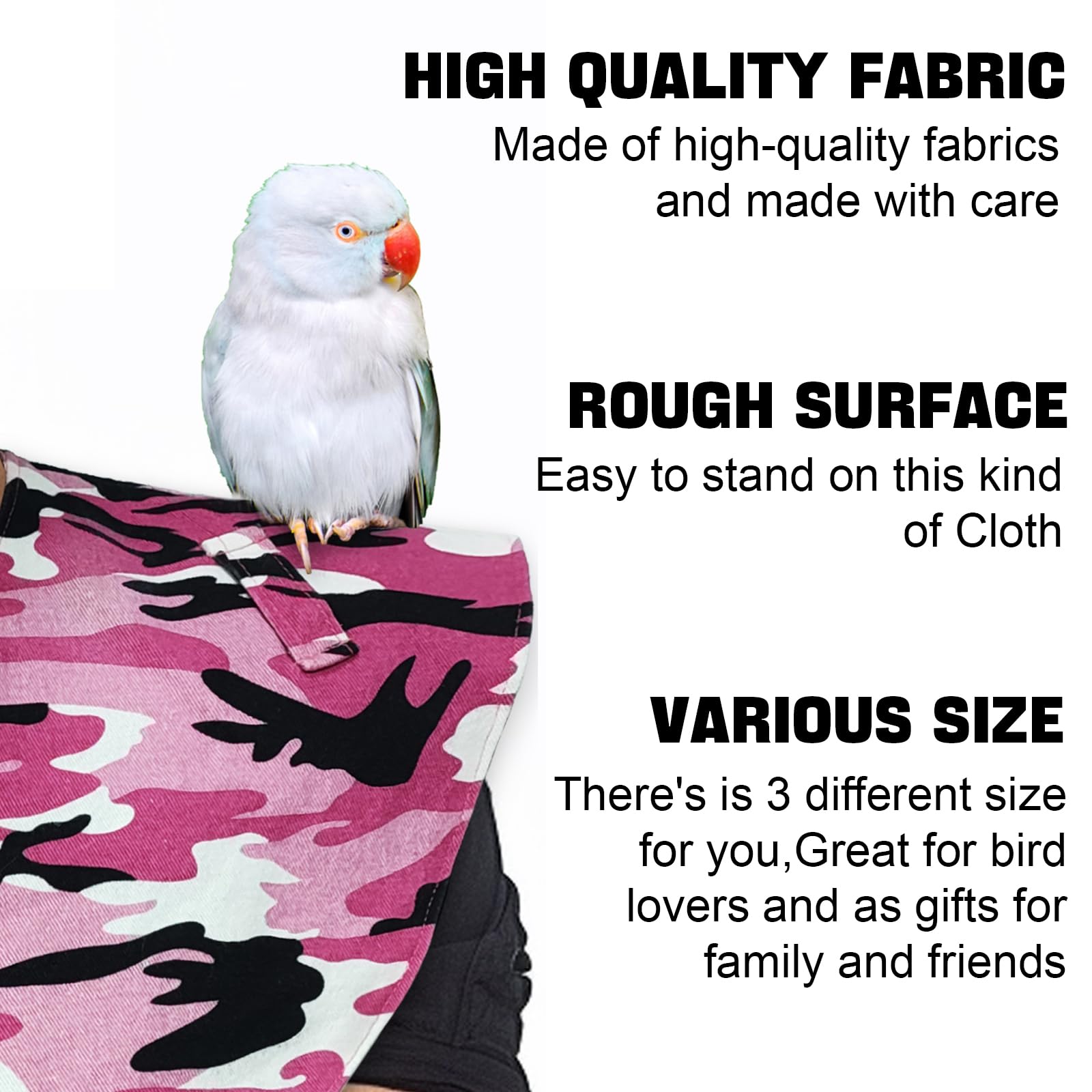 Xqigi Parrot Anti-Scratch Shoulder Protector, Hang Bird Anklet Toys, Multi-Functional Pet Training Pad Poop Diaper Anti-Bite Sha